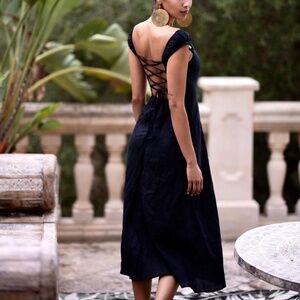 NWT Zara Linen Midi A-Line Dress